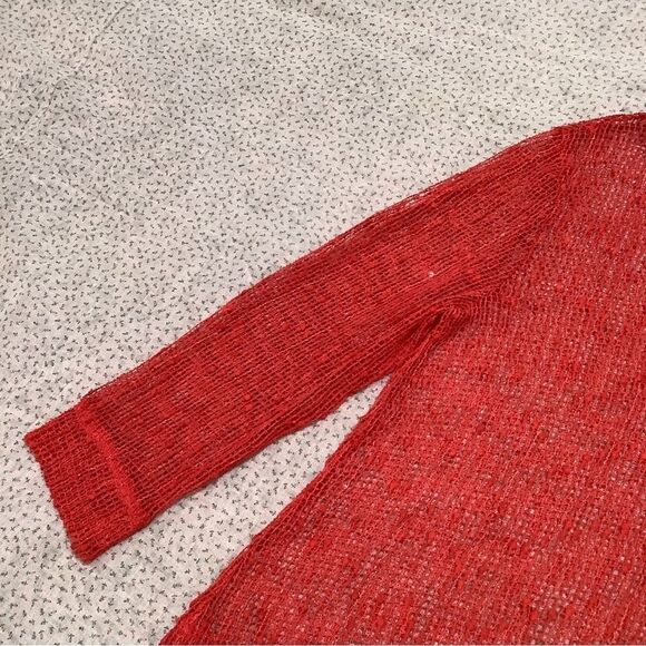Multiples Brand Red Bohemian Boho Chic Mesh Sequin Summer Festival Rave Top Med - Picture 3 of 11
